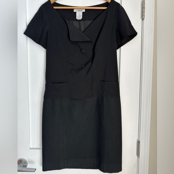 Authentic Chloe Black Dress Size FR42 - Picture 1 of 14